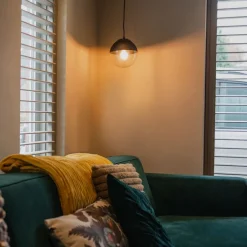 QAZQA Pendelleuchten|Wohnzimmerlampen*Retro-Hängelampe schwarz mit klarem Glas 20 cm - Eclipse