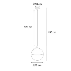 QAZQA Pendelleuchten|Wohnzimmerlampen*Retro-Hängelampe schwarz mit klarem Glas 20 cm - Eclipse