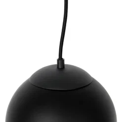 QAZQA Pendelleuchten|Wohnzimmerlampen*Retro-Hängelampe schwarz mit klarem Glas 20 cm - Eclipse