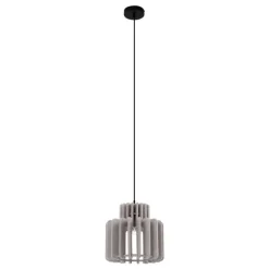 QAZQA Küchenlampen|Pendelleuchten*Retro-Hängelampe schwarz mit taupefarbenem Schirm - Felt