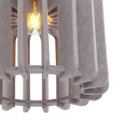 QAZQA Küchenlampen|Pendelleuchten*Retro-Hängelampe schwarz mit taupefarbenem Schirm - Felt