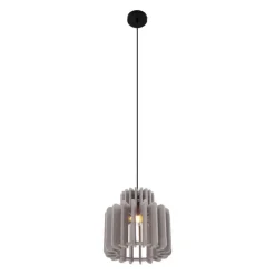 QAZQA Küchenlampen|Pendelleuchten*Retro-Hängelampe schwarz mit taupefarbenem Schirm - Felt