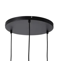 QAZQA Pendelleuchten|Wohnzimmerlampen*Retro-Hängelampe schwarz mit grünem Glas 3-flammig - Denise