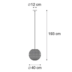 Kinder QAZQA Kinderzimmerlampen|Pendelleuchten*Retro-Hängelampe weiß 40 cm - Lina Ball 40