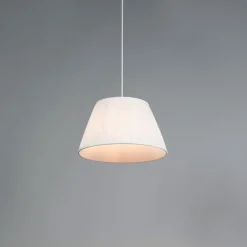 QAZQA Pendelleuchten|Wohnzimmerlampen*Retro-Hängelampe weiß 35 cm - Plisse