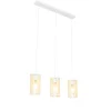 QAZQA Pendelleuchten|Wohnzimmerlampen*Retro-Hängelampe weiß mit Rattan 3-flammig länglich - Akira