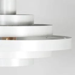 Steinhauer Pendelleuchten|Wohnzimmerlampen*Retro-Hängelampe Weiß Rund - Halo Cirque