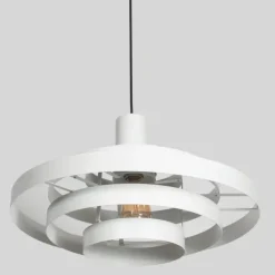 Steinhauer Pendelleuchten|Wohnzimmerlampen*Retro-Hängelampe Weiß Rund - Halo Cirque