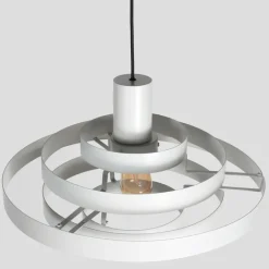 Steinhauer Pendelleuchten|Wohnzimmerlampen*Retro-Hängelampe Weiß Rund - Halo Cirque