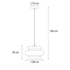 QAZQA Schlafzimmerlampen|Esszimmerlampen*Retro-Hängeleuchte schwarz mit grünem Glas - Denise