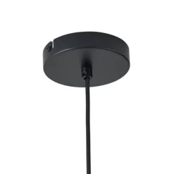 QAZQA Schlafzimmerlampen|Esszimmerlampen*Retro-Hängeleuchte schwarz mit grünem Glas - Denise