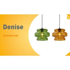 QAZQA Schlafzimmerlampen|Küchenlampen*Retro-Hängeleuchte schwarz mit orangefarbenem Glas - Denise