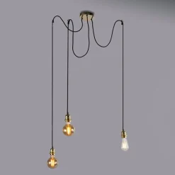 QAZQA Pendelleuchten|Wohnzimmerlampen*Retro-Hängeleuchte schwarz 3-flammig - Granny Frame