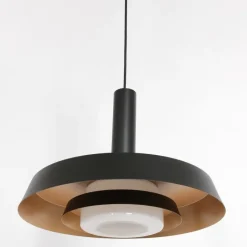 Anne Light & Home Pendelleuchten|Wohnzimmerlampen*Retro-Pendelleuchte Schwarz und Gold mit Glas-Innenleben - Flinter