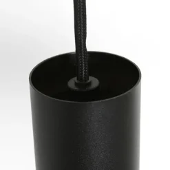 Anne Light & Home Pendelleuchten|Wohnzimmerlampen*Retro-Pendelleuchte Schwarz und Gold mit Glas-Innenleben - Flinter