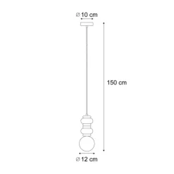 QAZQA Pendelleuchten|Wohnzimmerlampen*Retro-Pendelleuchte Senfgelb mit mattiertem Glas - Fedde