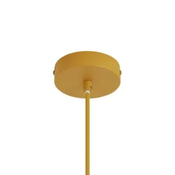 QAZQA Pendelleuchten|Wohnzimmerlampen*Retro-Pendelleuchte Senfgelb mit mattiertem Glas - Fedde