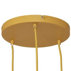 QAZQA Pendelleuchten|Wohnzimmerlampen*Retro-Pendelleuchte Senfgelb mit mattiertem Glas 3-flammig - Fedde