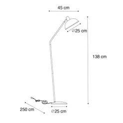 QAZQA Stehlampen|Wohnzimmerlampen*Retro-Stehlampe rosa mit Bronze - Milou