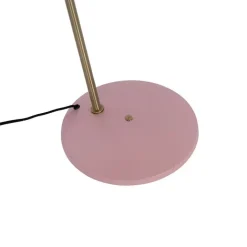 QAZQA Stehlampen|Wohnzimmerlampen*Retro-Stehlampe rosa mit Bronze - Milou