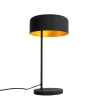 QAZQA Tischlampen|Wohnzimmerlampen*Retro-Tischlampe schwarz mit goldenem Innenleben – Jinte