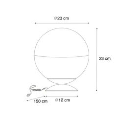 QAZQA Tischlampen|Wohnzimmerlampen*Retro-Tischlampe schwarz mit klarem Glas - Eclipse