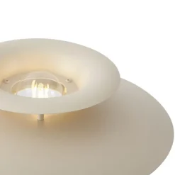 QAZQA Schlafzimmerlampen|Tischlampen*Retro-Tischleuchte Beige Stahl 45cm - Pauly