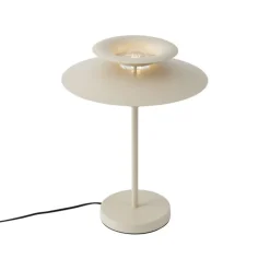 QAZQA Schlafzimmerlampen|Tischlampen*Retro-Tischleuchte Beige Stahl 45cm - Pauly