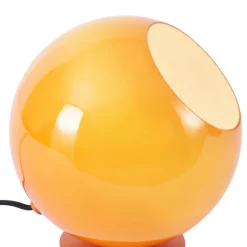 QAZQA Schlafzimmerlampen|Wohnzimmerlampen*Retro-Tischleuchte Orange mit Glas - Mabel