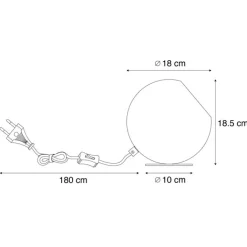 QAZQA Schlafzimmerlampen|Wohnzimmerlampen*Retro-Tischleuchte Orange mit Glas - Mabel