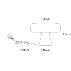 QAZQA Tischlampen|Wohnzimmerlampen*Retro-Tischleuchte Rot mit Weiß - Knob