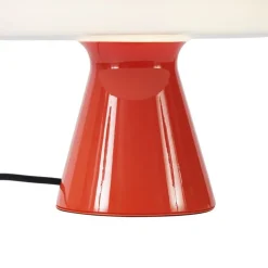 QAZQA Tischlampen|Wohnzimmerlampen*Retro-Tischleuchte Rot mit Weiß - Knob