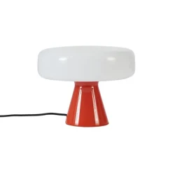 QAZQA Tischlampen|Wohnzimmerlampen*Retro-Tischleuchte Rot mit Weiß - Knob