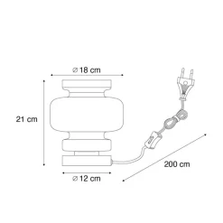 QAZQA Tischlampen|Wohnzimmerlampen*Retro-Tischleuchte schwarz mit grünem Glas - Denise