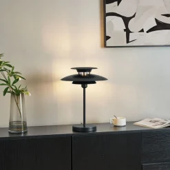 QAZQA Tischlampen|Wohnzimmerlampen*Retro-Tischleuchte Schwarz Stahl 45cm - Pauly