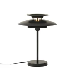 QAZQA Tischlampen|Wohnzimmerlampen*Retro-Tischleuchte Schwarz Stahl 45cm - Pauly