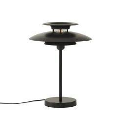 QAZQA Tischlampen|Wohnzimmerlampen*Retro-Tischleuchte Schwarz Stahl 45cm - Pauly