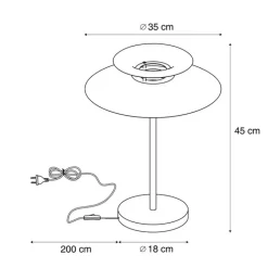 QAZQA Tischlampen|Wohnzimmerlampen*Retro-Tischleuchte Schwarz Stahl 45cm - Pauly