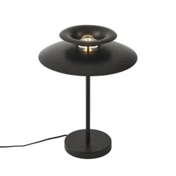 QAZQA Tischlampen|Wohnzimmerlampen*Retro-Tischleuchte Schwarz Stahl 45cm - Pauly