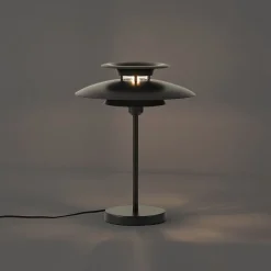 QAZQA Tischlampen|Wohnzimmerlampen*Retro-Tischleuchte Schwarz Stahl 45cm - Pauly