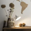 QAZQA Lampen Für Dein Homeoffice|Tischlampen*Retro-Tischleuchte Weiß mit Bronze 38cm - Milou