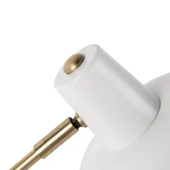 QAZQA Lampen Für Dein Homeoffice|Tischlampen*Retro-Tischleuchte Weiß mit Bronze 38cm - Milou