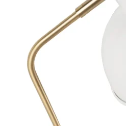 QAZQA Lampen Für Dein Homeoffice|Tischlampen*Retro-Tischleuchte Weiß mit Bronze 38cm - Milou
