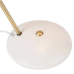 QAZQA Lampen Für Dein Homeoffice|Tischlampen*Retro-Tischleuchte Weiß mit Bronze 38cm - Milou