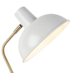 QAZQA Lampen Für Dein Homeoffice|Tischlampen*Retro-Tischleuchte Weiß mit Bronze 38cm - Milou