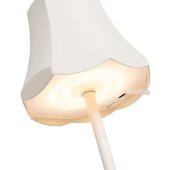 QAZQA Gartenbeleuchtung|Led-Außenleuchten*Retro-Tischleuchte wiederaufladbar IP44 Cremeweiß - Granny