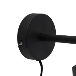 QAZQA Schlafzimmerlampen|Küchenlampen*Retro-Wandleuchte schwarz dreh- und neigbar - Chappie