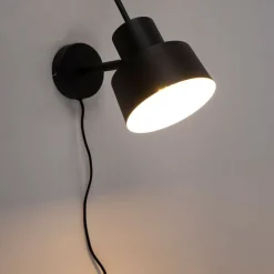 QAZQA Schlafzimmerlampen|Küchenlampen*Retro-Wandleuchte schwarz dreh- und neigbar - Chappie