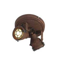 QAZQA Deckenstrahler|Aufbaustrahler*Robuster Spot rost 2-flammig - Sorra