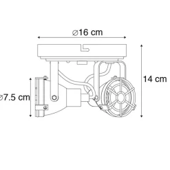 QAZQA Deckenstrahler|Aufbaustrahler*Robuster Spot rost 2-flammig - Sorra